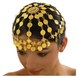 Tiara o adorno de monedas para danza