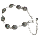 Cinto de cadena con piedras turquesa